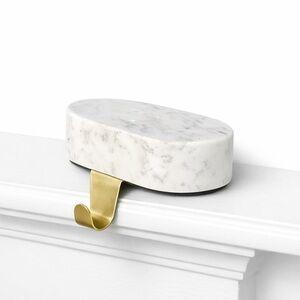 Elegant Marble Stocking Holder with Gold Hook